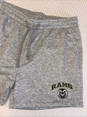 NEW! CSU Colorado State Rams Unisex XL Light Grey Athletic Jogger Sweat Shorts